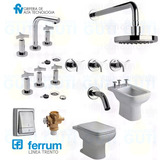 Juego Baño Ferrum Trento Corto Valvula Fv Dual Fv Triades