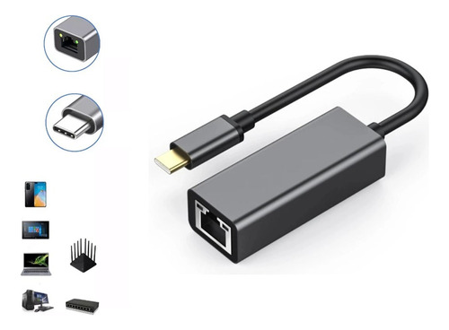 Adaptador Usb 3.1 Tipo Ca Ethernet Lan Rojo 100 Mbps H Spee