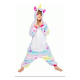 Pijama Kigurumi Enterito Disfraz Unicornio Estrellas  Niños