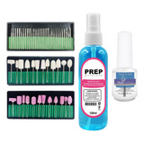 Kit 55 Brocas Lixa Polidora + 01 Prep 120ml+desidratador 