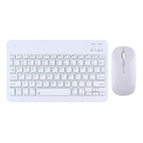 Kit Teclado + Mouse Bluetooth Compu Notebook Celular Tablet Mouse Blanco Teclado Blanco