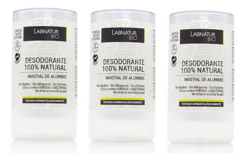 Pack X 3 Desodorante Piedra Alumbre 100% Natural 120g Sys