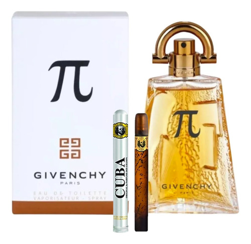 Pi Givenchy 100ml Caballero Original+perfume Cuba 35ml