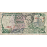 Colombia, 200 Pesos Oro 7 De Agosto 1975 - 9 Dígitos