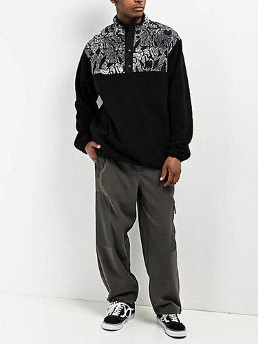 Poleron Polar Mock Neck Negro Hombre Volcom