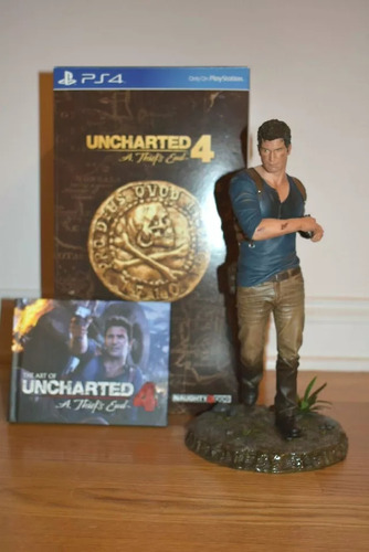 Uncharted 4 Estatua De Nathan Drake Figura + Libro De Arte 