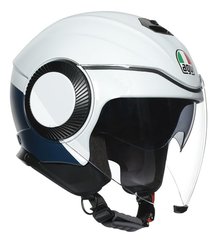 Casco Agv Orbyt Block Blanco Perla/rojo/azul