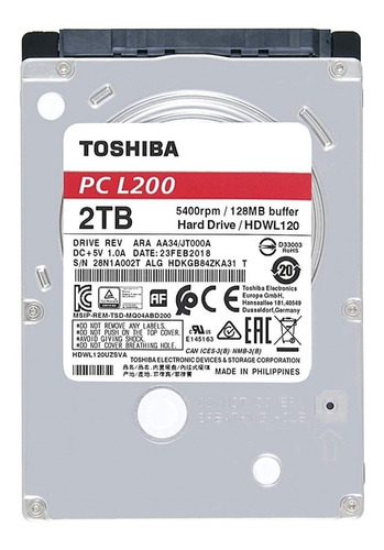 Hdd Disco Duro Interno Notebook 2.5  Toshiba Mq04abd200 2tb