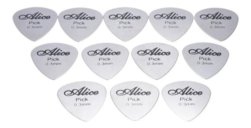 Pack 12 Uñetas Metálicas Thin Finas 0.3mm Bajo Guitarra