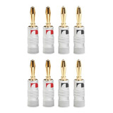 Pack 8 Conectores Banana Nakamichi Bañado Oro 24 K Nuevos