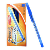 Boligrafo Lapicera Bic Round Stic Caja X 12 Unidades Azul