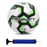 Bola Campo Penalty Storm N4 + Bomba De Ar Cor Branco/verde/preto