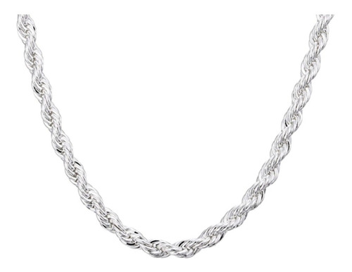 Cadena Torbillon Chapado Plata 925 60cm 4mm 23g Collar Hombr