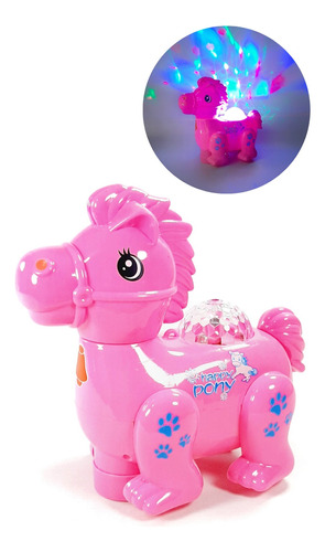 Caballito Pony C/ Luces 3d Multicolores Sonido Movimiento