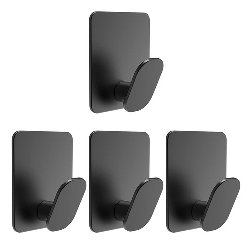 Gancho Adhesivo De Acero Inoxidable Para Toallas De Baño4pcs Color Negro