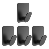 Gancho Adhesivo De Acero Inoxidable Para Toallas De Baño4pcs Color Negro