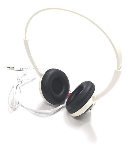 Fone Ouvido Colorido Confortável Headphone Simples Com Fio Cor Branco