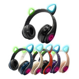 Headset Bluetooth Orelha De Gato Led Rgb Fone Smartphone