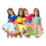 Kit 4 Vestido Encantador Infantil Temático Princesas Desenho