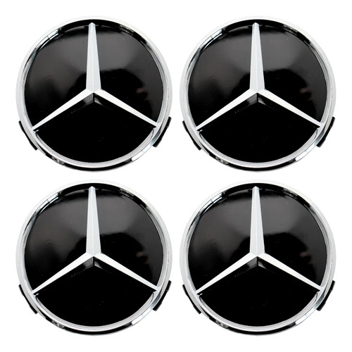 4 Centros Tapas De Rin 75mm Mercedes Benz Clase B,c,cla,gl | Meses sin interés
