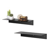 Estante Flotante Metal Negro Moderno 17 Pulgadas Para Montaj