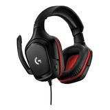 Headset Gamer Logitech G332 - Preto/vermelho