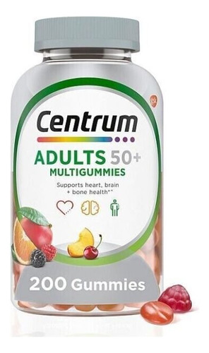Centrum, Adults 50+ Multigummies, Natural Fruit, 200gomitas