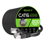 Gearit Cable Ethernet Para Exteriores Cat6 (200 Pies) 23 Awg