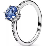 Anillo Pandora Corona Deslumbrante Azul Incluye Kit D Regalo