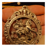 Antigua Medalla Colgante San Jorge Y El Dragón Grande Colecc