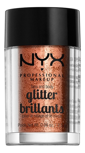 Nyx Face And Body Glitter Brilliants Tono Del Iluminador Gli04 Copper Tono Del Maquillaje Copper