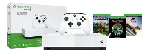 Microsoft Xbox One S 1tb All-digital Edition: Minecraft/sea Of Thieves/forza Horizon 3 Color  Blanco
