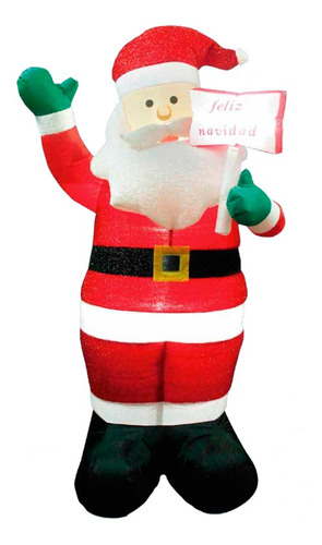Figura Navideña Inflable Santa Claus Afelpado 2.4m Ml9166