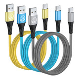 Cable Usb C De 10 Pies, Paquete De 3 Cables De Carga Rápida 