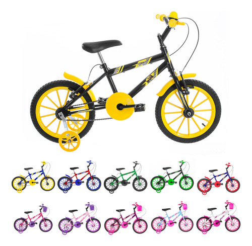 Bicicleta Bike Infantil Roda Aro 16 Criancas Apoio Rodinhas
