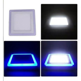  Foco Panel Plafón Led Bicolor Embutido 6+3w /azul /blanc