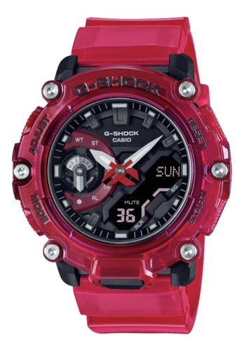 G Shock Ga 2200skl 4a Original Rojo Semi Transparente Carbon