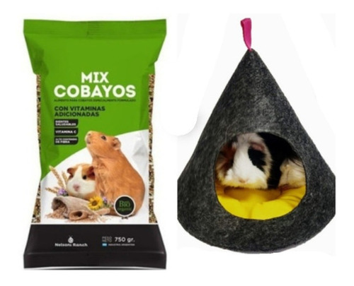 Alimento Balanceado Mix Cobayos + Casita Con Almohadon 30x30