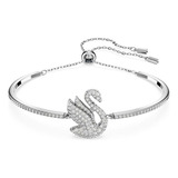 Pulsera Swarovski Iconic Swan, Cisne, Blanco, Baño De Rodio