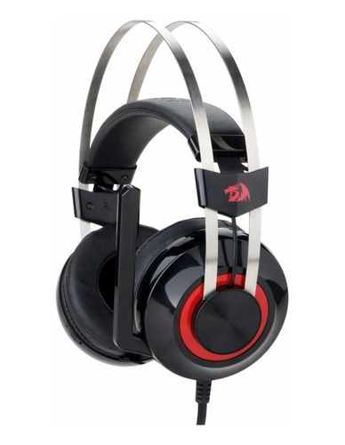 Headset Redragon Talos H601 Preto E Vermelho + Suporte