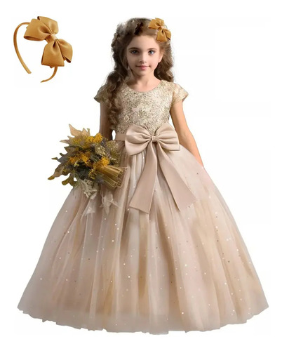 Vestido De Princesa Elegantes Con Encaje De Boda Para Niñas