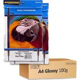 1000 Folhas Papel Foto A4 180g Glossy Branco Brilhante