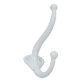 10 Cabide Parede Gancho Para Roupa Grande Duplo Vertical Cor Branco