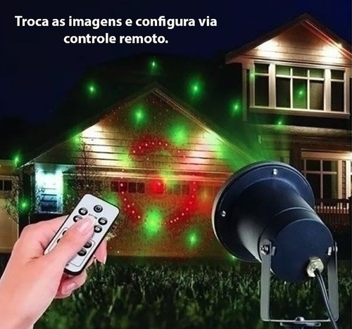 Projetor Natal Led Natalino Jardim Holográfico Laser Espeto