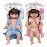 Cegonha Reborn Dolls Boneca Gêmeos 100% Silicone + Itens Imediato