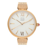 Reloj Cloe Unisex Elegante Con Logo Grabado Correa De Acero Color Del Fondo Copper