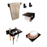 Kit Completo #5 Accesorios Baño Aluminio Diseño