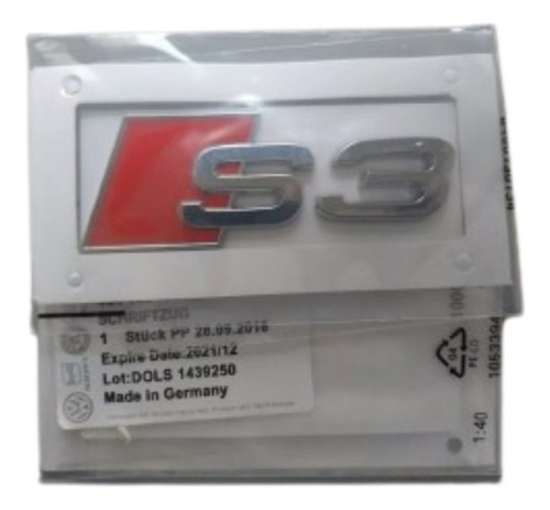 Insignia Emblema S3 Original Audi Adhesiva