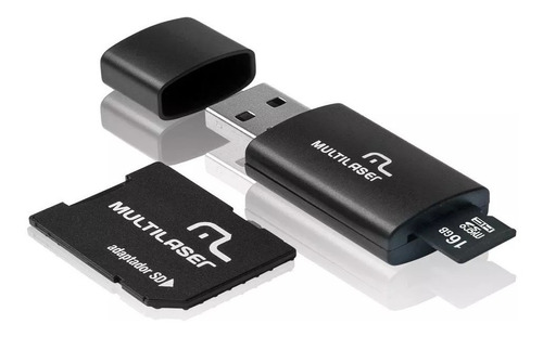 Pen Drive 16 Gigas 3 Em 1 Multilaser 16gb Mc112 C/ Adaptador