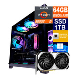 Pc Gamer Cpu Ryzen 5 8600g, 1tb, 64gb Ddr5, Rtx 4070 12gb